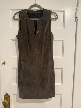 Barbara Bui Suede Sleeveless Sheath Dress